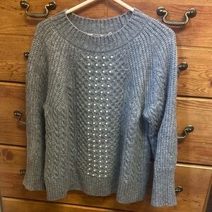 Gray Soft Surroundings Cable Knit Sweater